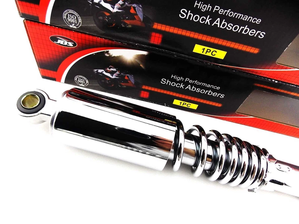 HONDA CB500T 317mm JBS CHROME REAR SHOCK ABSORBERS EYE TO CLEVIS Foto 3 de 4