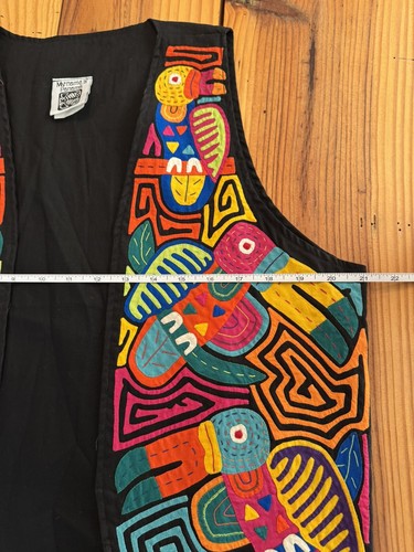 Vintage My Name is Panama Vest Colorful Embroidered Artsy Size S Toucan Birds - Picture 6 of 8