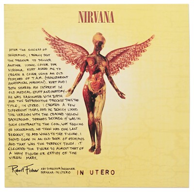 ミュージシャン NIRVANA IN UTERO ANVIL MEDIUM Vintage NIRVANA Shirt 1996 - Kurt Cobain In Utero - Anvil
