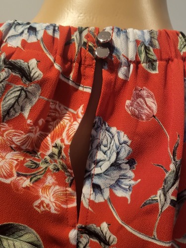 H&M Red, Teal & White Floral Fit & Flair Party Dress, Size 8 - Picture 9 of 9