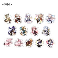 miHoYo Genshin Impact Tags Paster Decals 14 Pcs Set Stickers Cute Original Goods