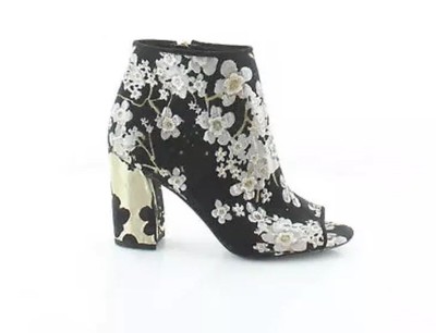 silver peep toe booties