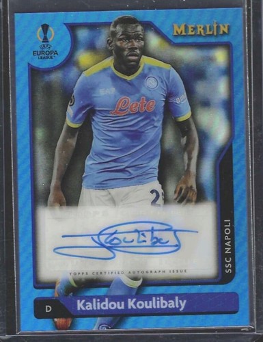 KALIDOU KOULIBALY 2021-22 TOPPS MERLIN UEFA BLAU REFRAKTOR AUTO #D 11/75
