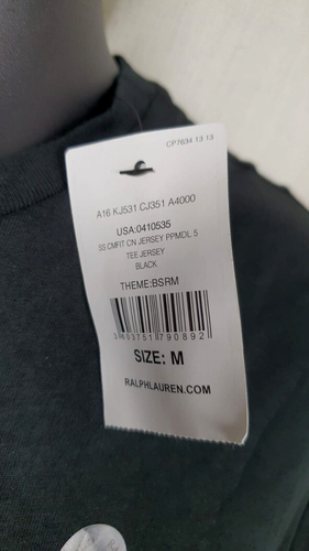 Ralph Lauren Polo Crew Neck Black T-shirt Size M Rrp £40 CR054 EE 22 - Picture 3 of 7