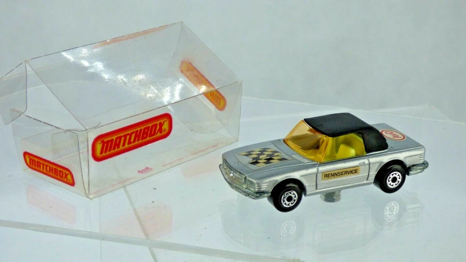 Coche de juguete coleccionable súper rápido Mercedes 350SL AVD R107 C107 Matchbox RENNSERVICE Foto 2 de 4
