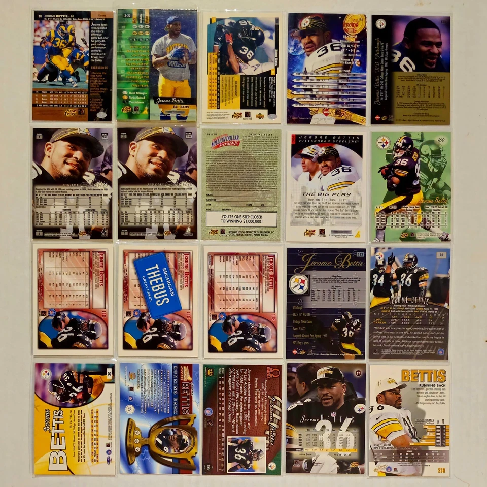 Jerome Bettis Inserts Premiums Base - Pick Your Card & $ave - Rams | Steelers - Image 4 of 4