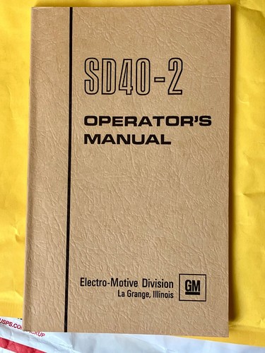 EMD SD40 -2 Operators Manual 1973 NOS