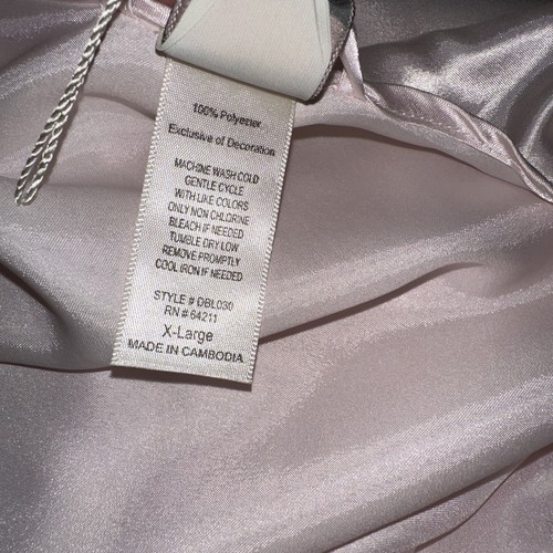 In Bloom By Jonquil Women's Pink Satin Appliqué Lace Pearls Sequins XL Robe - Picture 5 of 8