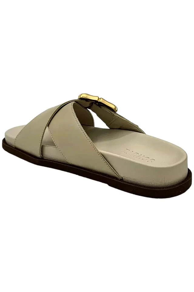 Sandalia deportiva SCHUTZ Enola Cross hebilla de cuero perlado para mujer 8 ¡NUEVA EN CAJA $138! Foto 4 de 4