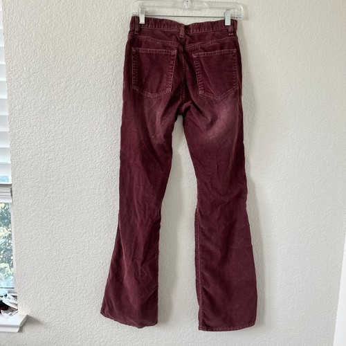 Vintage 1992 Gap Low Rise Flare Burgundy Jeans Womens 4 - Picture 2 of 9