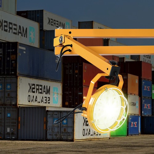 Foldable Loading Dock LED Lights Outdoor Work Swing Arm Lamp for Warehouse 50W - Picture 12 of 13