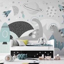 3D Space Dinosaur Planet Star Self-adhesive Removeable Wallpaper Wall Mural 23