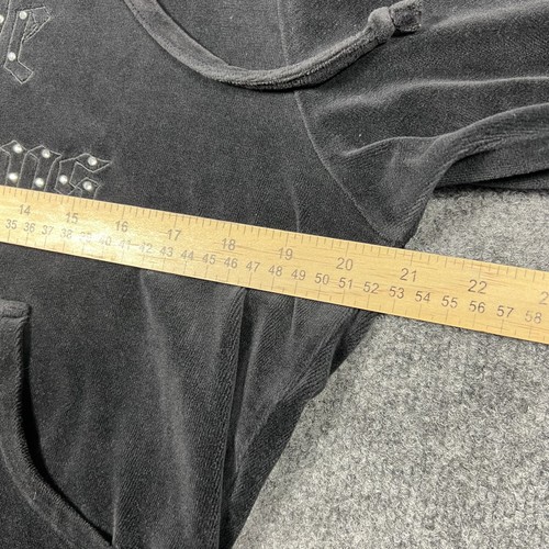 Apple Bottoms Jacket Women XL Black Y2K Velvet Velour Tracksuit Preppy Nostalgic - Picture 9 of 15