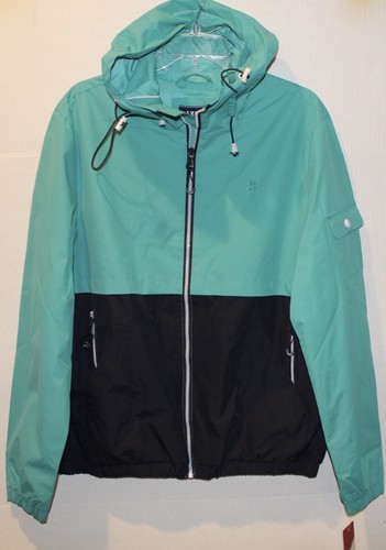 Chaqueta cortavientos forrada con capucha azul medianoche aguamarina IZOD para hombre nueva con etiquetas $150 talla XL - Imagen 2 de 6
