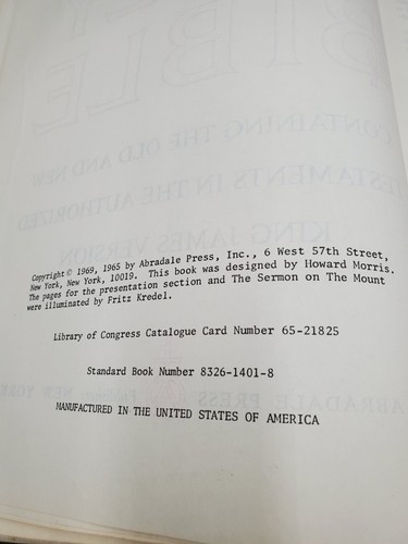 1969 Autorizzata Bibbia Re Giacomo Illustrata Versione Michelangelo Registro Famiglia - Foto 5 di 9