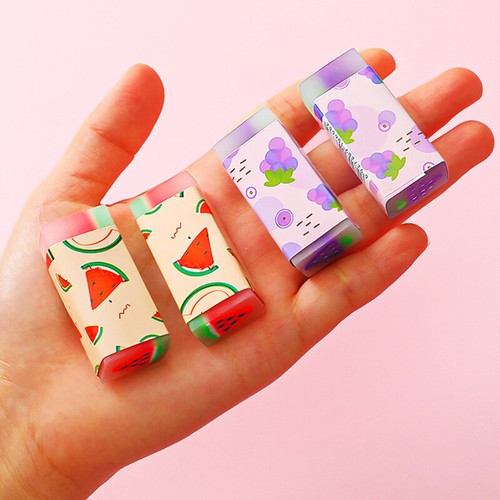 2/1pc Creative Fruit Erasers Cartoon Cute Erasers Children School Stationery - Picture 10 of 13