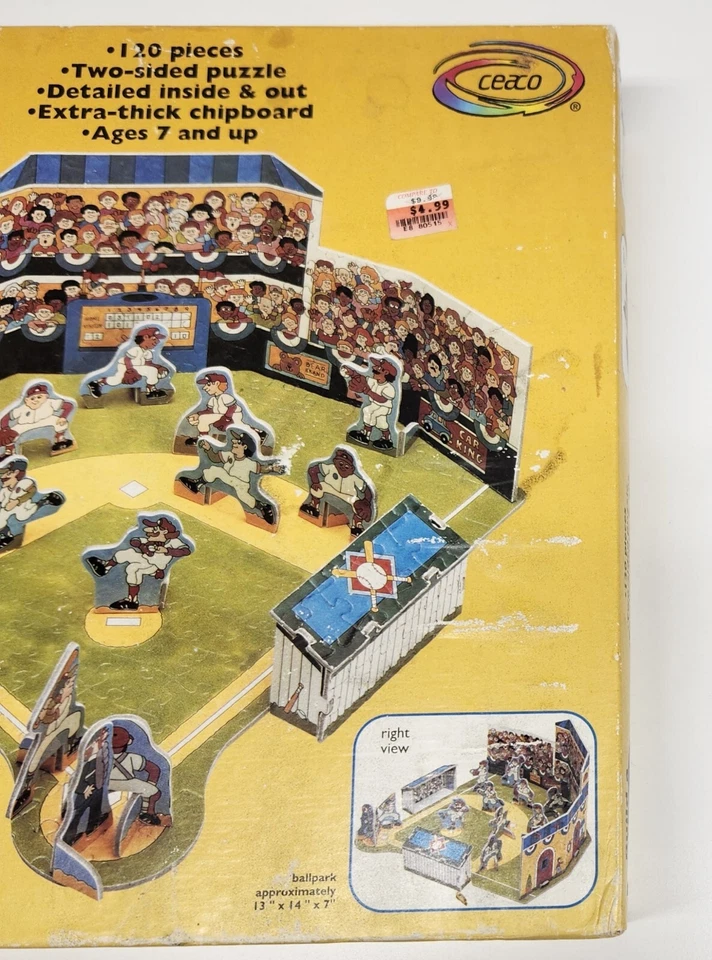 Rompecabezas Build a Baseball BallPark 3D de colección 1994 sellado completo - Ceaco Foto 2 de 4