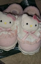 Sanrio Hello Kitty Slippers Women's Size 38-39 Purple Plush Fur NWOT