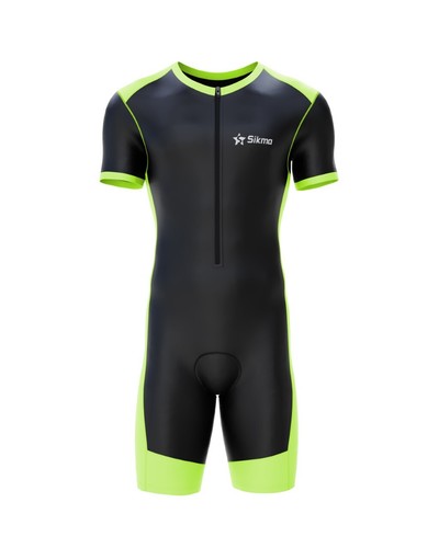 Men Triathlon Trisuit Cycling Running Swimming Jumpsuit Tri Skinsuit Foam Padded - Picture 9 of 24