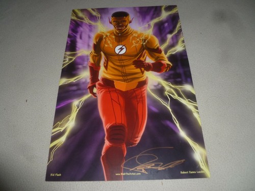 KID FLASH ROBERT JAMES LUEDKE POSTER DC COMICS COMIC-CON SUPER HERO SIGNED AUTO - 第 1/6 張圖片