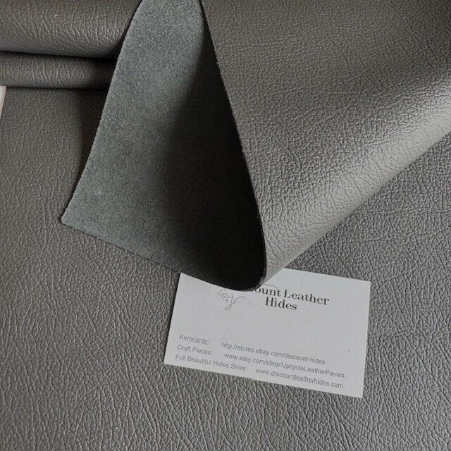 WOW! Stunning Charcoal Gray Automotive Craft Leather Pieces 15" x 15" AB 14 - Image 3 of 4
