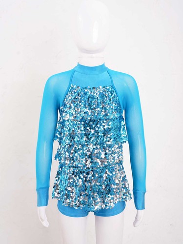 Girls Sequins Leotards Modern Tap Latin Jazz Dance Unitards Sparkling AU - Picture 4 of 97