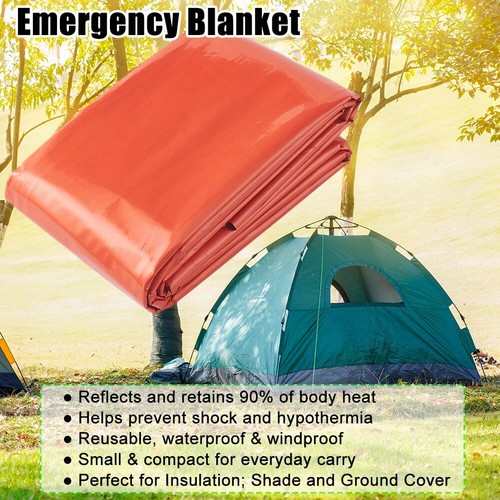 Survival Emergency Mylar Thermal Sleeping Mylar Blanket Outdoor Camping Hiking - Picture 2 of 12