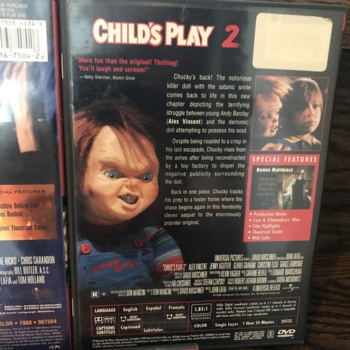 child's play 1 & 2 + seed of chucky dvd NTSC 1 - Picture 4 of 9