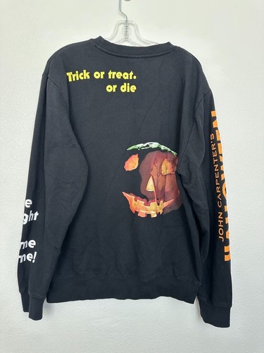 Michael Myers Halloween Sweatshirt Black Orange John Carpenter Sweater Men Large - Picture 7 of 8