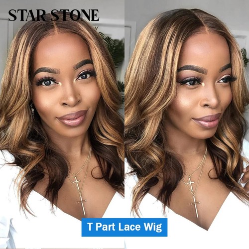 Highlight Short Bob Wig Human Hair Brazilian Ombre Lace Front Wigs Body Wave HD - Picture 2 of 13