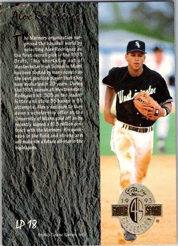 1993 Classic Four Sport #LP18 Alex Rodriguez Limited Prints 005371 - Bild 2 von 2