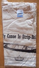 Kanu, Bootssport, trad. Holzboot - T-Shirt mit Aufdruck, beige Gr. M, NEU