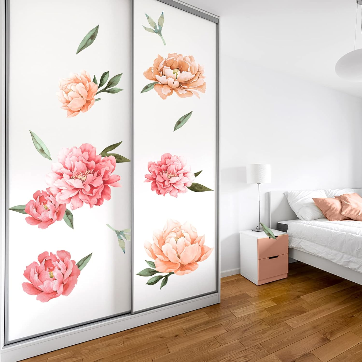 Peony Flowers Wall Decals Watercolor Elegant Peonies Rose Floral Wall