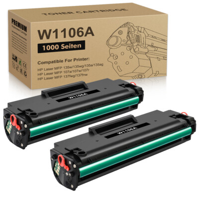 2 Toner XXL für HP Laser MFP 135 wg MFP 137 fnw MFP 137 fwg MFP 138 fnw W 1106 A