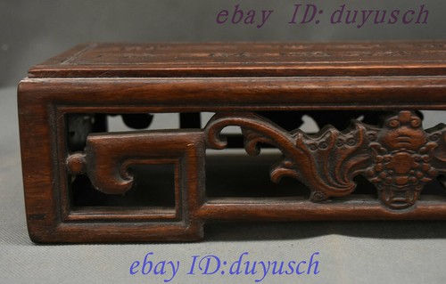 14 China Huanghuali Wood Hand Carved calligraphy Furniture Tea Table Desk teapoy - Picture 8 of 10