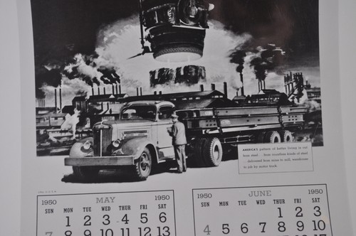 1950 OFFICIAL WHITE TRUCK 'Steel Flows on Wheels, Too' Artwork Advertising Photo - Picture 2 of 3