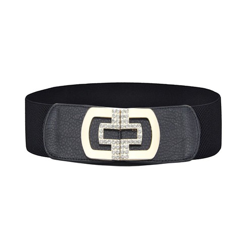 Womens Belt Waistband Thick Metal Buckle Wide Waist Belt Elastic Stretch Corset - Picture 53 of 301