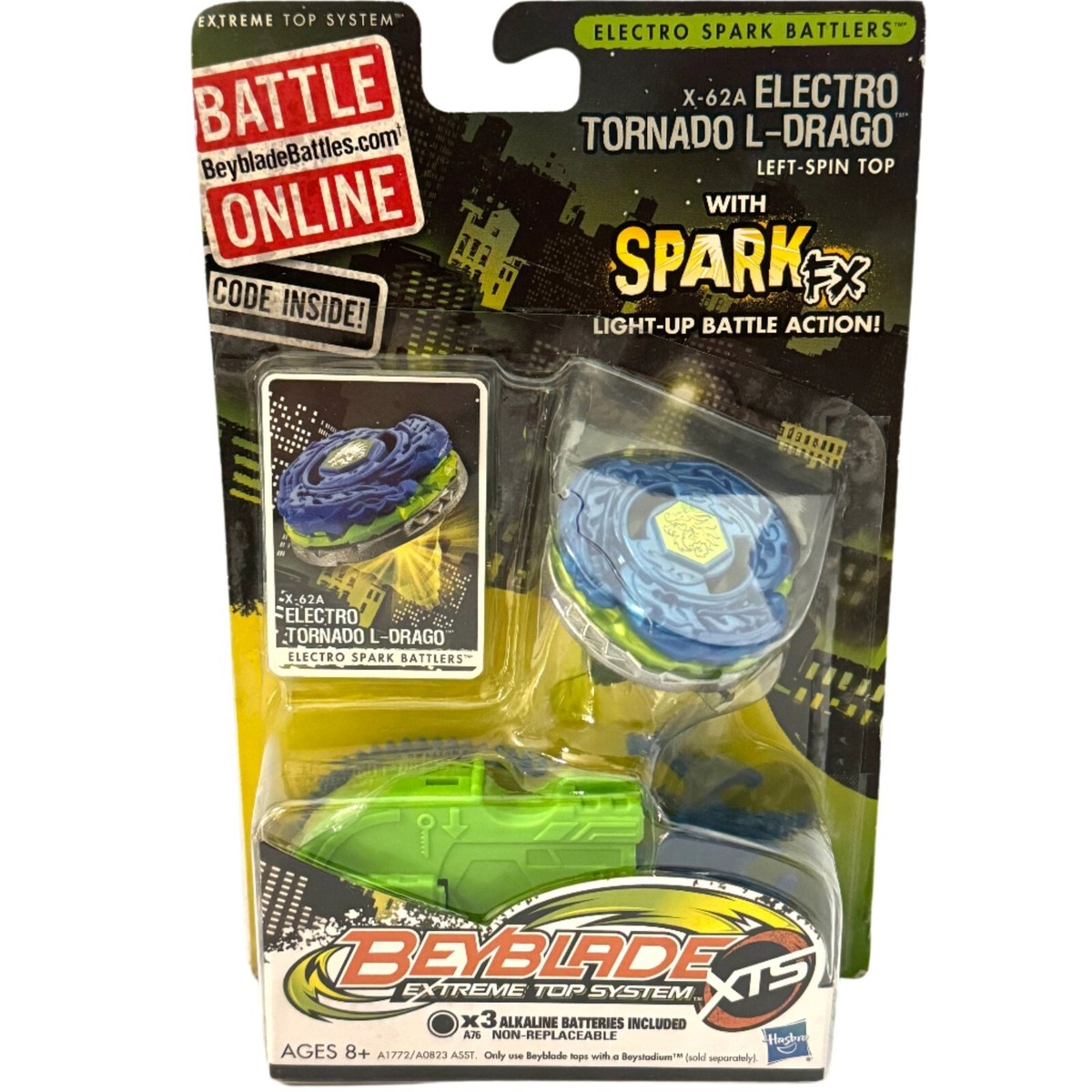 Hasbro Extreme Top System X-62A Electro Tornado L-Drago Left-Spin