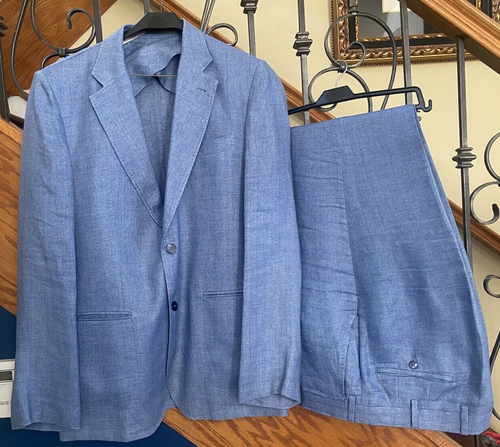 100% Capri Exciting Linen Giacca Sud $1080 Sport Coat & Brezza pants $691 Suit - Picture 1 of 9