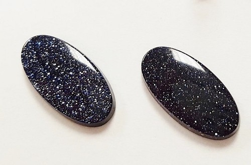 Oval Both Side Flatback Blue Gold Stone 8x10mm to 12x16mm Calibrated Gemstone