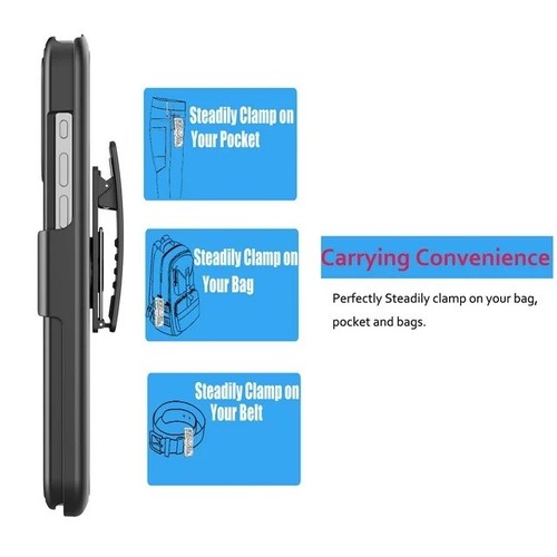 Custodia antiurto per iPhone 15 14 13 12 11 Pro Max XR 6 7 8 Plus con clip da cintura - Foto 11 di 13