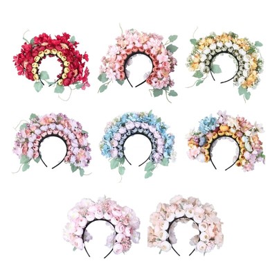 Elegant Silk Flower Headband Unique Floral Hairpin for Weddings and Festivals