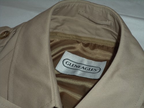 Gleneagles Trench Coat, Solid Beige/Tan Color, Wool Lined, 42R. - Picture 2 of 12