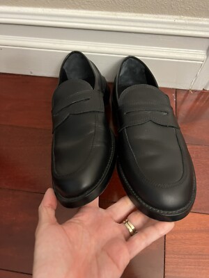 Collegium Pillar Penny Black Leather Loafers Sz 40 Made In  display picture 2