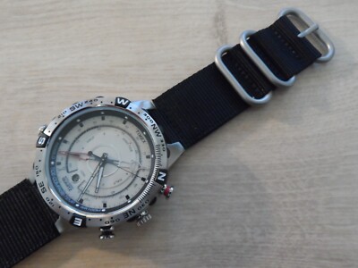 Black Nylon Military Watch Strap for Timex T45601, T2N721 E-tide Compass Watches