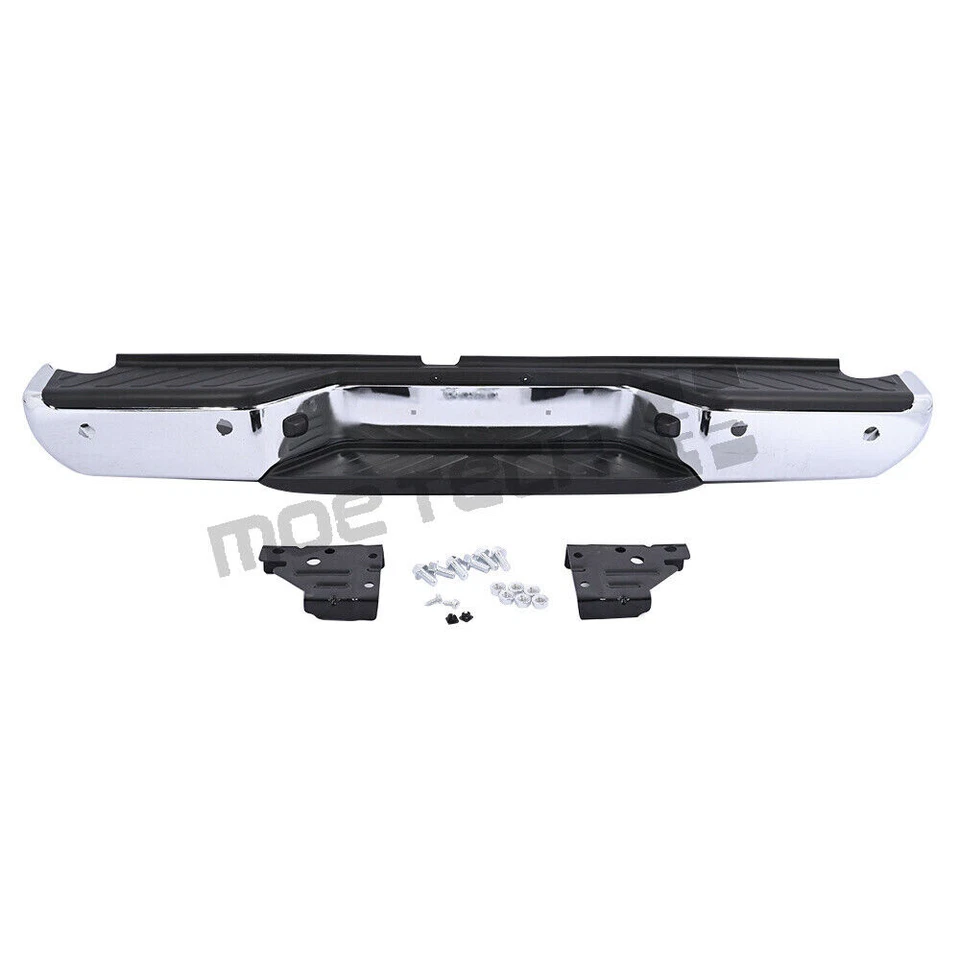 Step Bumper For 2013-2021 Nissan Frontier Rear Chrome with Park Sensor - Image 2 of 4