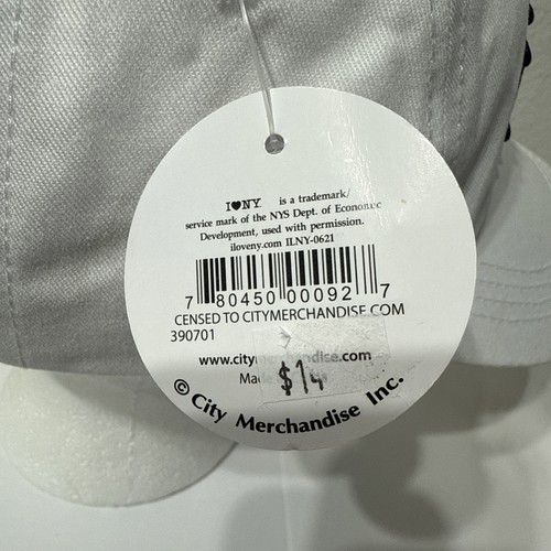 Gorra de béisbol I Love NY New York blanca ajustable talla adulto licencia oficial - Imagen 8 de 12