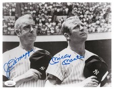 Joe DiMaggio & Mickey Mantle Signed Autograph 8x10 Photo Yankees Legends JSA COA