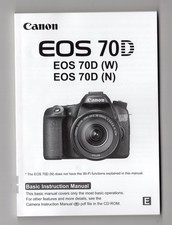 Canon EOS 70D Genuine DSLR Camera Instruction Manual / User Guide In English