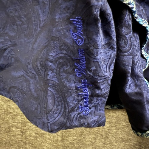 Camicia uomo Robert Graham grande manica corta con bottoni blu paisley 305 - Foto 5 di 10